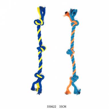 Παιχνίδι σκύλου σχοινί με κόμπους - 33cm - 550622