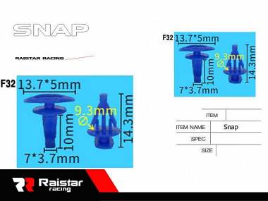 Σετ συνδετήρες αυτοκινήτου - 10pcs - R-F16101-08 - 180867