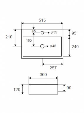 Karag LT2082 Επικαθήμενος Νιπτήρας Πορσελάνης 51.5x36cm Λευκός