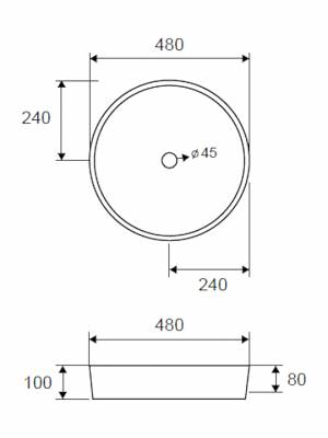 Karag LT3206 Επικαθήμενος Νιπτήρας Πορσελάνης 48x48cm Λευκός