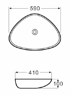 Karag LT1131 Επικαθήμενος Νιπτήρας Πορσελάνης 59x41cm Λευκός