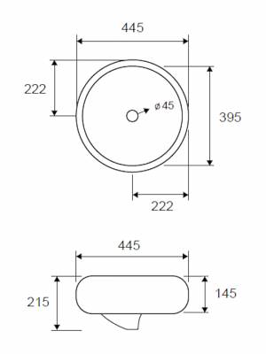 Karag LT3104 Επικαθήμενος Νιπτήρας Πορσελάνης 44.5x44.5cm Λευκός