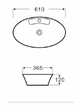 Karag LT3203 Επικαθήμενος Νιπτήρας Πορσελάνης 61x36.5x12cm Λευκός