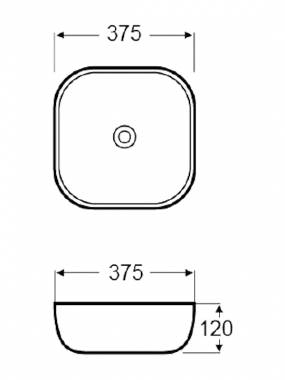 Karag LT2184 Επικαθήμενος Νιπτήρας Πορσελάνης 37.5x37.5cm Λευκός