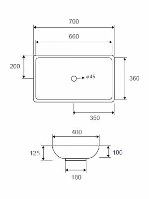 Karag LT1017 Επικαθήμενος Νιπτήρας Πορσελάνης 70x40cm Λευκός