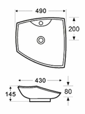 Karag LT1011 Επικαθήμενος Νιπτήρας Πορσελάνης 43.5x39.5cm Λευκός