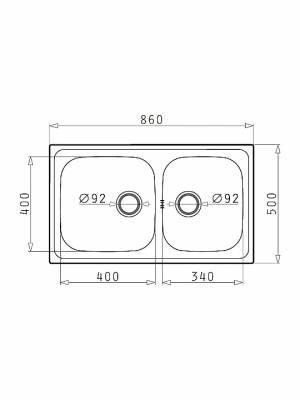 Pyramis Dorian 2B Ένθετος Νεροχύτης Inox Σατινέ Μ86xΠ50cm Ασημί 107158501