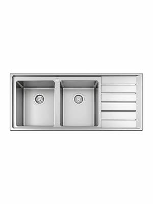 Karag BL 658 Ένθετος Νεροχύτης Inox Σατινέ Μ116xΠ50cm Ασημί