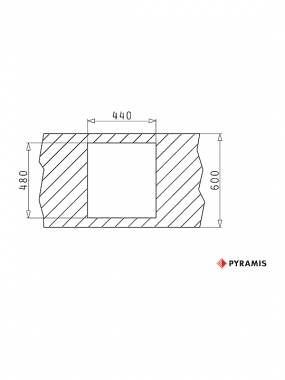 Pyramis Istros 1B Ένθετος Νεροχύτης από Συνθετικό Γρανίτη Μ46xΠ50cm Iron Grey 070044211