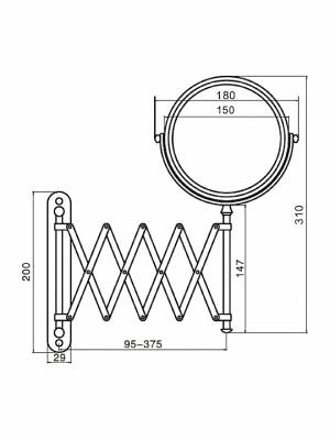 Karag ΗY-1006 Μεγεθυντικός Στρογγυλός Καθρέπτης Μπάνιου από Μέταλλο 18x31cm Ασημί