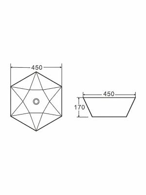 Karag LT1140 Επικαθήμενος Νιπτήρας Πορσελάνης 45x45cm Λευκός