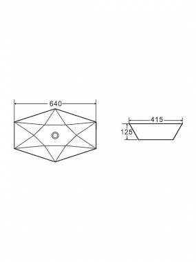 Karag Lt1139 Επικαθήμενος Νιπτήρας Πορσελάνης 64x41.5cm Λευκός