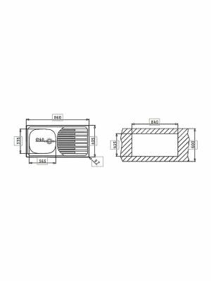 Pyramis ET33 Fork Ένθετος Νεροχύτης Inox Σατινέ Μ86xΠ43.5cm Ασημί 100145301