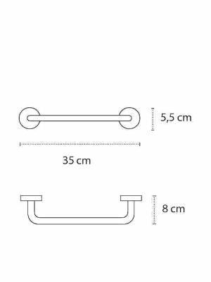 Karag Multiuso 9683 Λαβή Μπάνιου Inox ΑΜΕΑ 35cm Ασημί