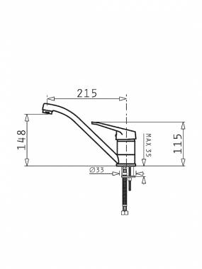 Maidtec Credo Μπαταρία Κουζίνας Πάγκου Ασημί 090914701