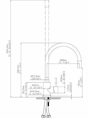 Karag Linux Ψηλή Μπαταρία Κουζίνας Πάγκου Inox Μαύρη  K221