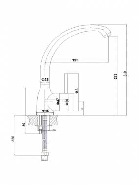 Maidtec Melodia Ψηλή Μπαταρία Κουζίνας Πάγκου Ασημί 090904301