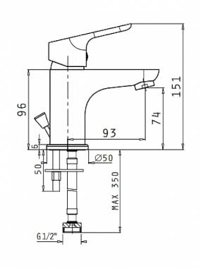 Pyramis Tella Αναμεικτική Μπαταρία Νιπτήρα Ασημί 090925401