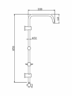 Tema Rain Tondo Ρυθμιζόμενη Στήλη Ντουζ 85-115cm 53230-1