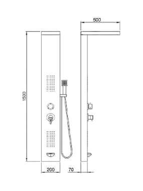 Tema Rain Tondo Ρυθμιζόμενη Στήλη Ντουζ 85-115cm 53230-1