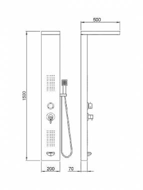 Tema 53100-1 Στήλη Υδρομασάζ 150cm Chrome Matt