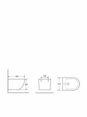 Karag Milos LT046F-MB Μπιντέ Κρεμαστό 37x49.5cm Μαύρο