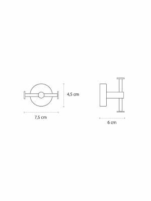 Karag Moderno Άγκιστρο Μπάνιου Διπλό με Βίδες ​7.5x6cm Inox Ασημί 2222