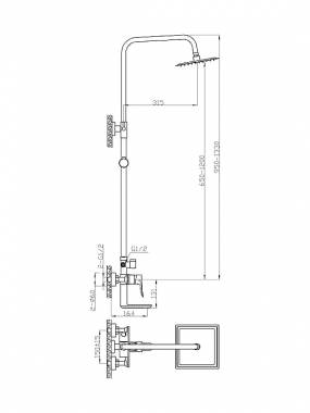 Volcano 6011 Ρυθμιζόμενη Στήλη Ντουζ με Μπαταρία 83-123cm 10-44-6011