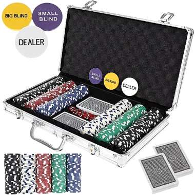 OLYMPUS POKER SET 300 ανθεκτικές μάρκες με 2 τράπουλες σε SUPER βαλιτσάκιi