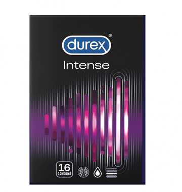 Durex  Intense Προφυλακτικά με επιβραδυντικό και ραβδώσεις  16 τεμαχια