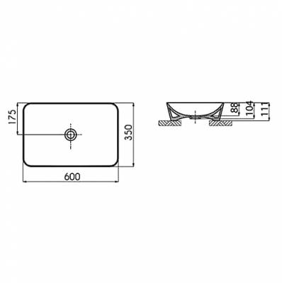 PRI060  PRISMA NEW  ΝΙΠΤΗΡΑΣ ΕΠΙΚΑΘΗΜΕΝΟΣ 60x35x17.5cm