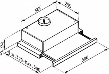 Pyramis Ecoline με Γυαλί Συρόμενος Απορροφητήρας 60cm Μαύρος 065032801