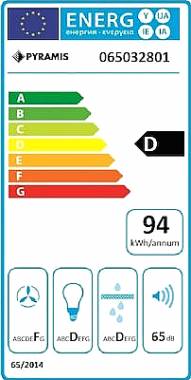 Pyramis Ecoline με Γυαλί Συρόμενος Απορροφητήρας 60cm Μαύρος 065032801