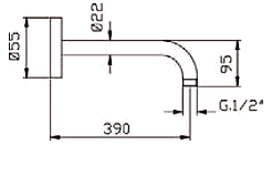 6460 ΒΡΑΧΙΟΝΑΣ ΣΤΡΟΓΓΥΛΟΣ 39cm6460 SHOWER ARM 39cm